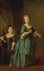 Portret van Feodosia Rzhevskaya (1760-95) en Nastasia Davydova (b.1764) 1772